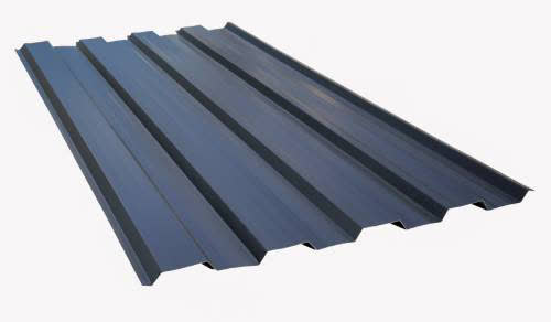 A profiled steel sheet on white