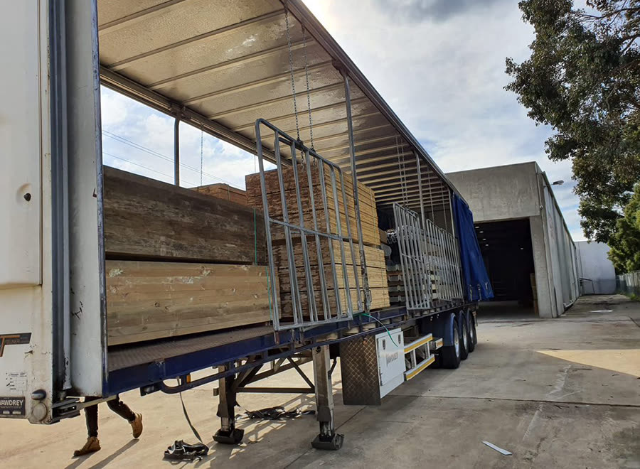 A loaded semi-trailer at the Craigieburn warehouse